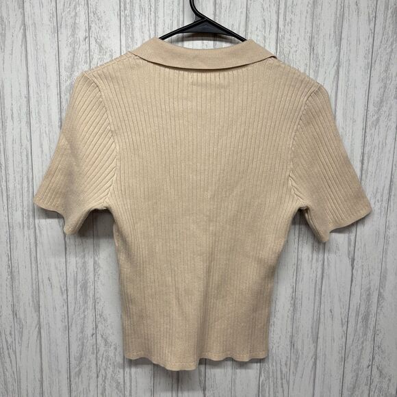 Womens Size M Avec Les Filles Knit Polo Top EUC - Picture 4 of 4